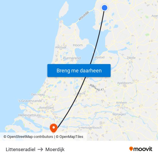 Littenseradiel to Moerdijk map