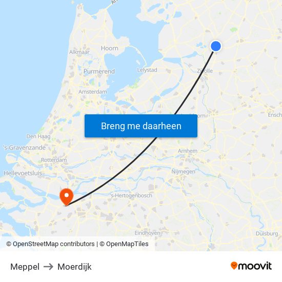 Meppel to Moerdijk map