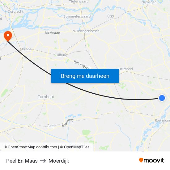 Peel En Maas to Moerdijk map