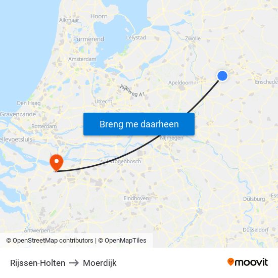 Rijssen-Holten to Moerdijk map