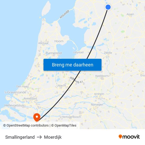 Smallingerland to Moerdijk map
