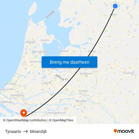 Tynaarlo to Moerdijk map