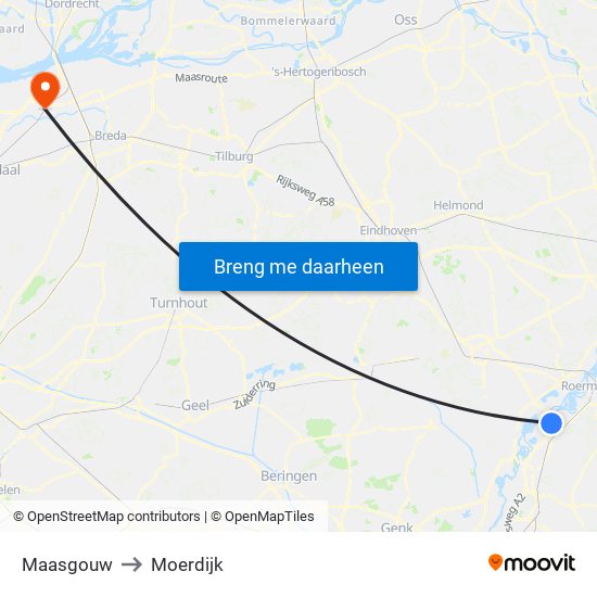 Maasgouw to Moerdijk map