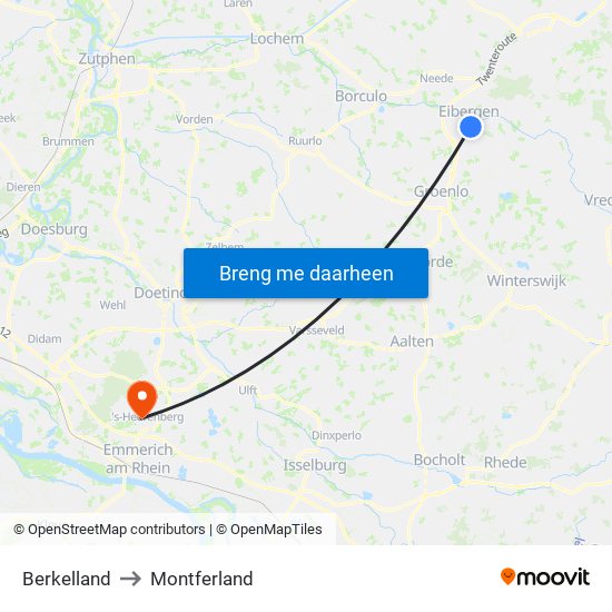 Berkelland to Montferland map