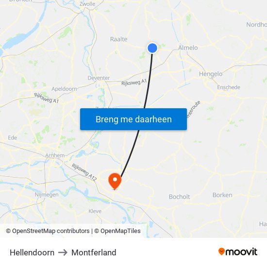 Hellendoorn to Montferland map