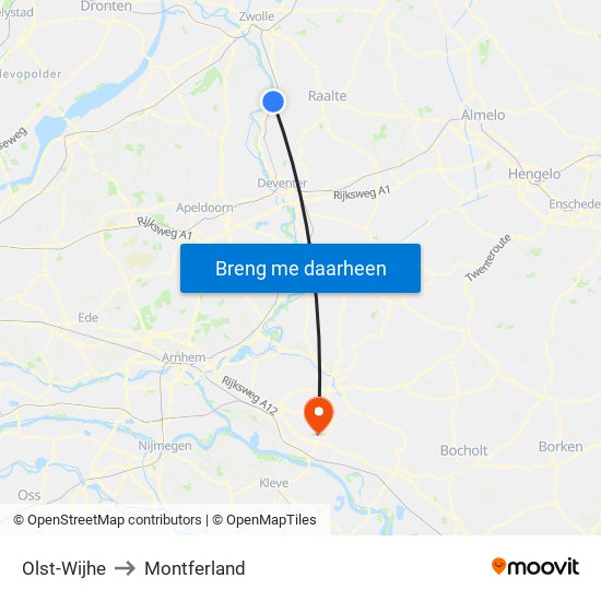 Olst-Wijhe to Montferland map