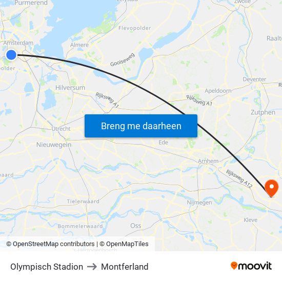 Olympisch Stadion to Montferland map