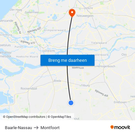 Baarle-Nassau to Montfoort map