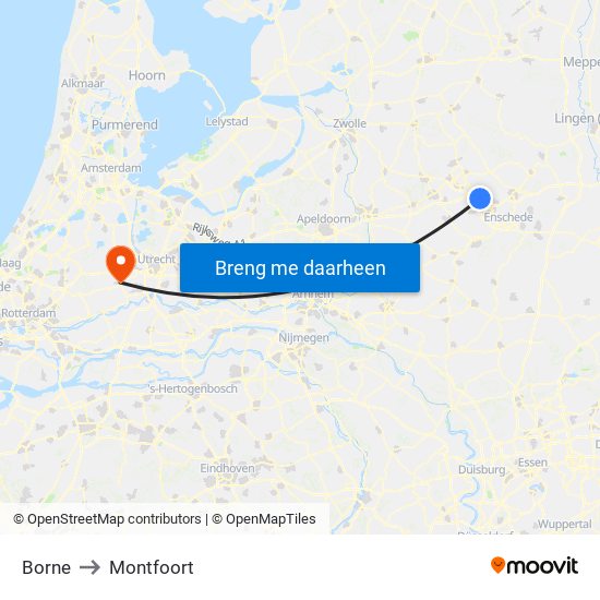 Borne to Montfoort map
