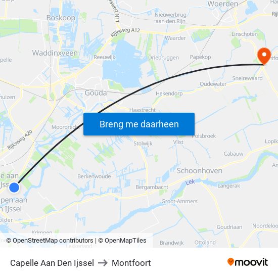 Capelle Aan Den Ijssel to Montfoort map