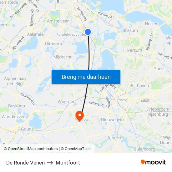 De Ronde Venen to Montfoort map