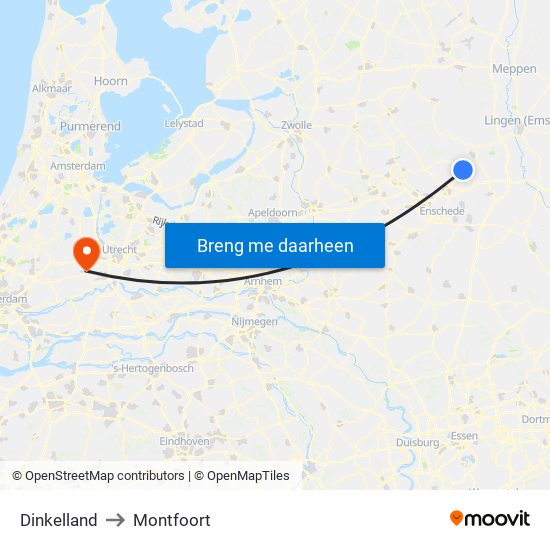 Dinkelland to Montfoort map