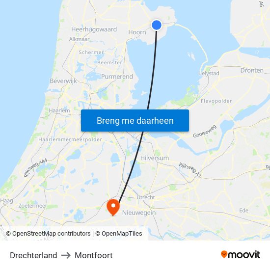 Drechterland to Montfoort map