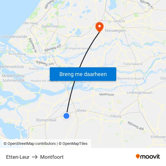 Etten-Leur to Montfoort map