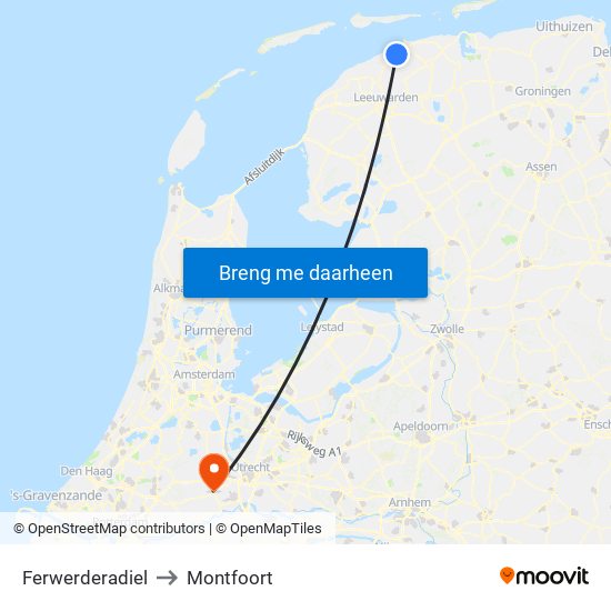 Ferwerderadiel to Montfoort map