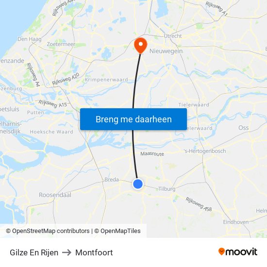 Gilze En Rijen to Montfoort map