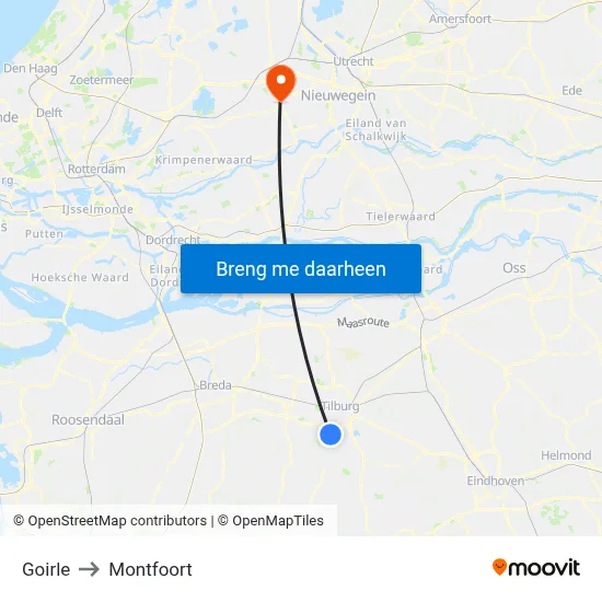 Goirle to Montfoort map
