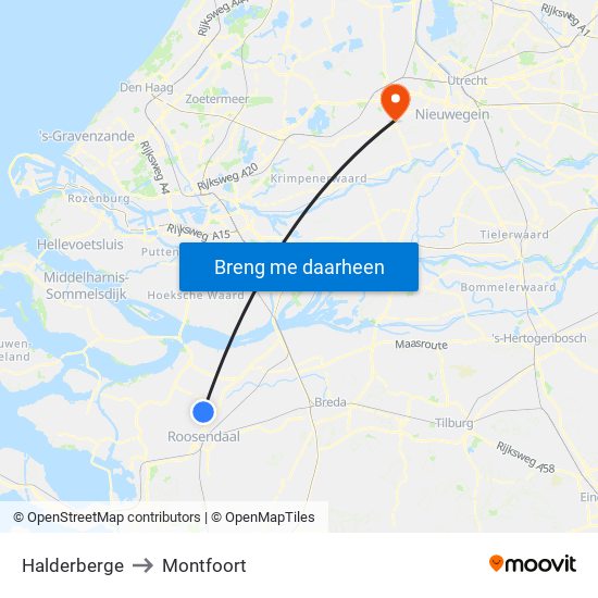 Halderberge to Montfoort map