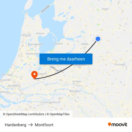 Hardenberg to Montfoort map