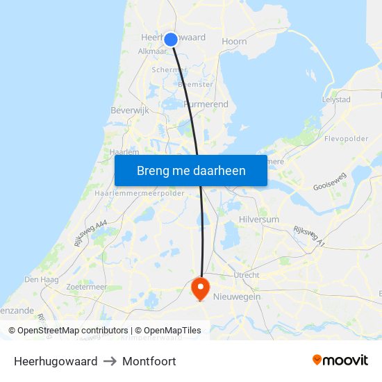 Heerhugowaard to Montfoort map