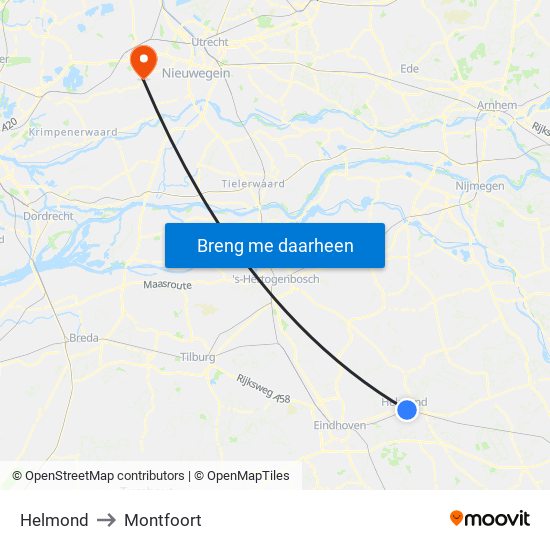 Helmond to Montfoort map