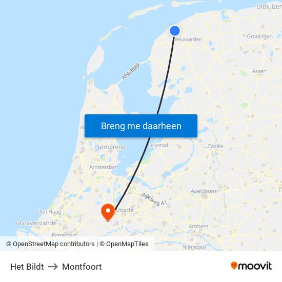 Het Bildt to Montfoort map