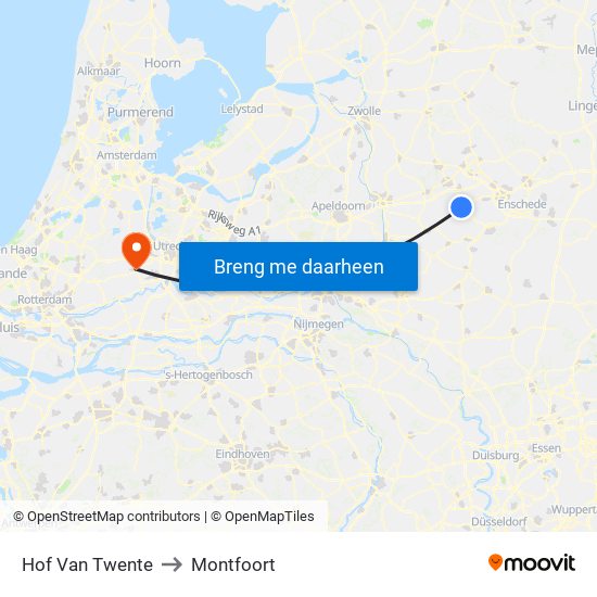 Hof Van Twente to Montfoort map