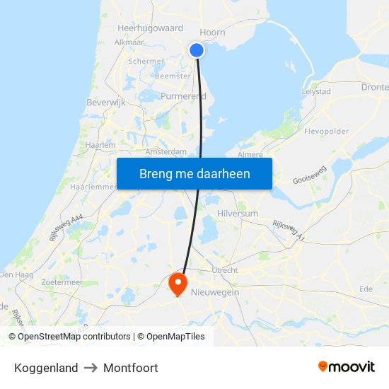 Koggenland to Montfoort map