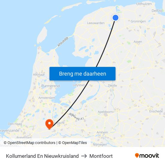 Kollumerland En Nieuwkruisland to Montfoort map