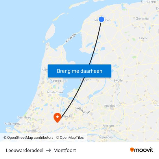 Leeuwarderadeel to Montfoort map