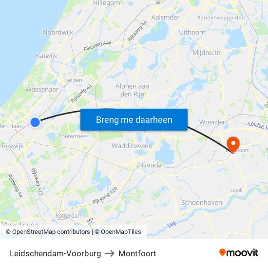 Leidschendam-Voorburg to Montfoort map