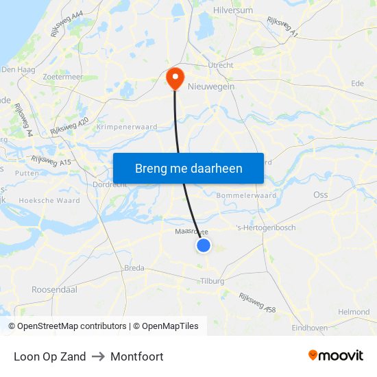 Loon Op Zand to Montfoort map