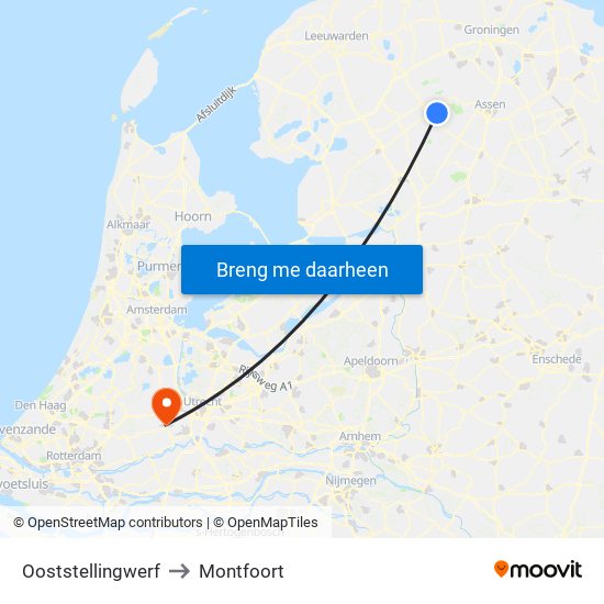 Ooststellingwerf to Montfoort map