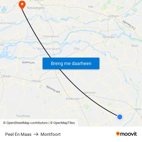 Peel En Maas to Montfoort map