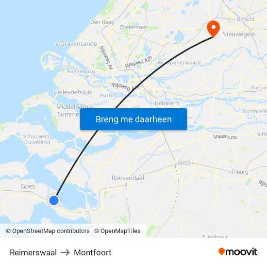 Reimerswaal to Montfoort map