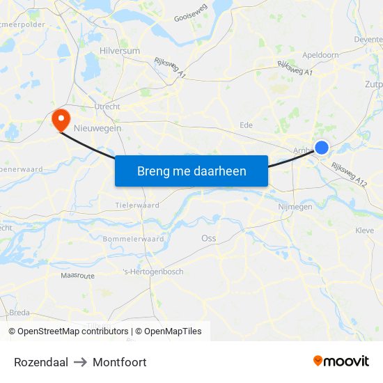 Rozendaal to Montfoort map