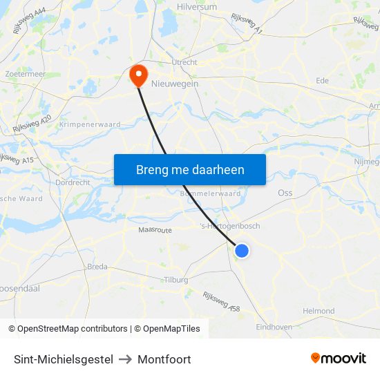 Sint-Michielsgestel to Montfoort map