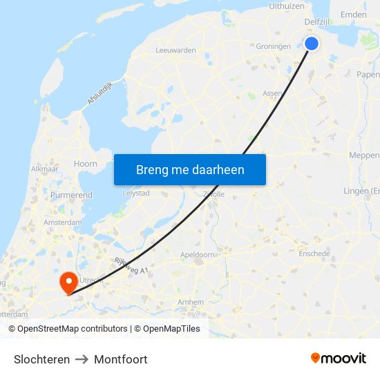 Slochteren to Montfoort map