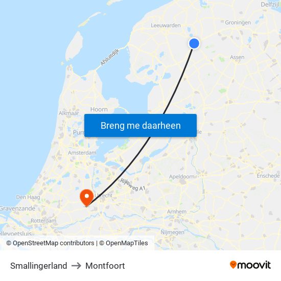 Smallingerland to Montfoort map