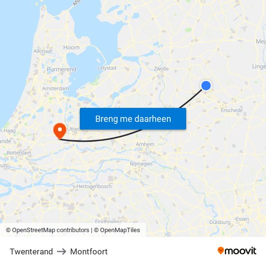 Twenterand to Montfoort map