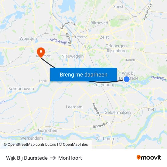 Wijk Bij Duurstede to Montfoort map