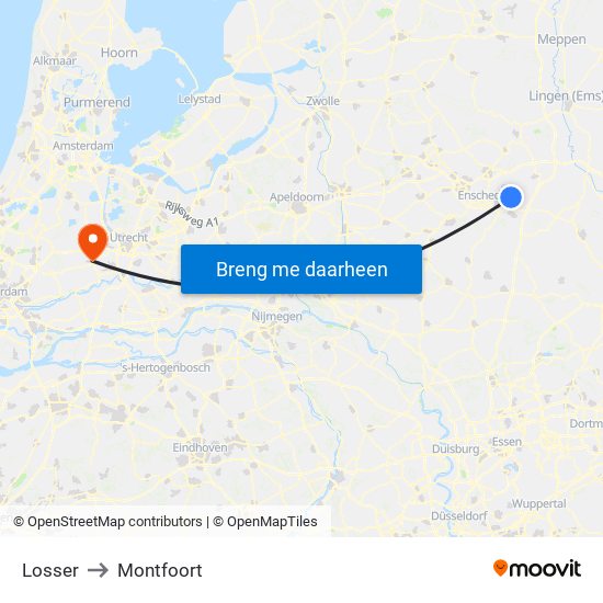 Losser to Montfoort map