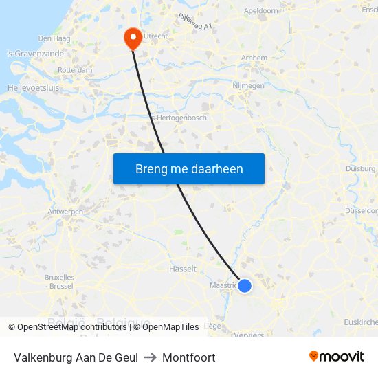 Valkenburg Aan De Geul to Montfoort map