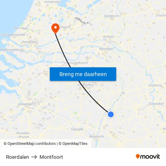 Roerdalen to Montfoort map