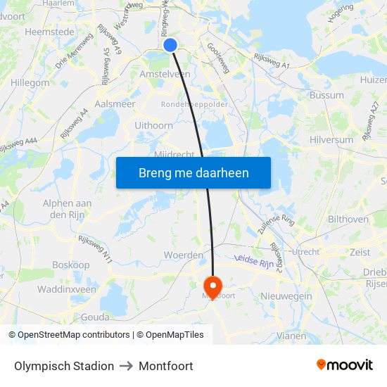 Olympisch Stadion to Montfoort map