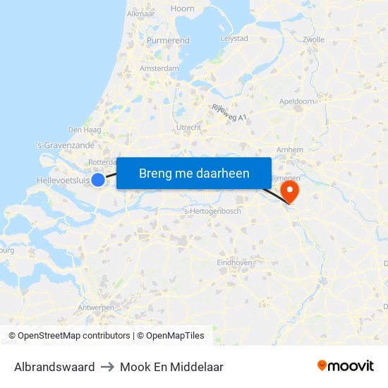 Albrandswaard to Mook En Middelaar map