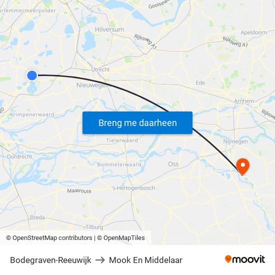 Bodegraven-Reeuwijk to Mook En Middelaar map