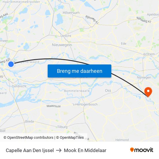 Capelle Aan Den Ijssel to Mook En Middelaar map