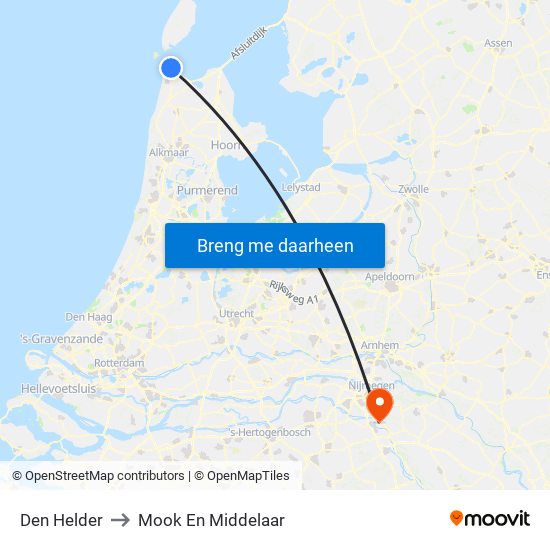 Den Helder to Mook En Middelaar map