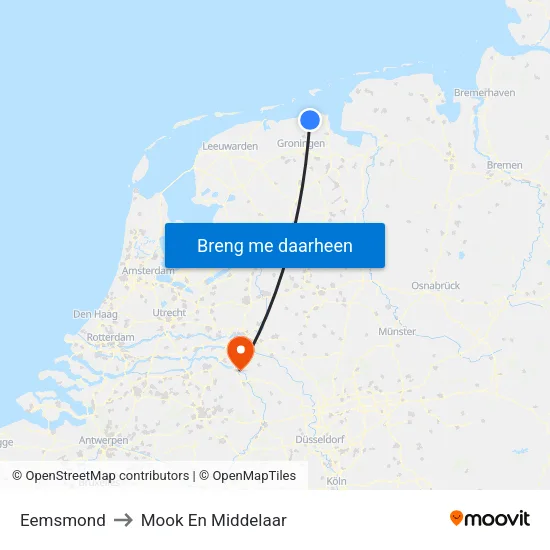 Eemsmond to Mook En Middelaar map
